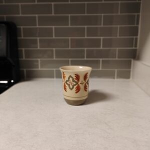 vintage 90s tribal art graphic printed COFFEE CUP handpainted